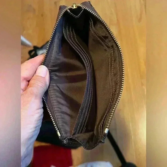 Coach Signature Zippy Wristlet Large Canvas Wallet Clutch Brown/Beige Lizard - Picture 4 of 9